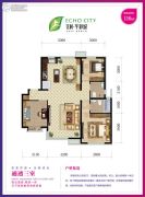 亿利华彩城3室2厅2卫0平方米户型图