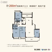 珠江壹城・国际城4室2厅3卫200平方米户型图
