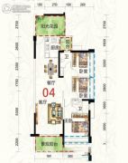惠东国际新城3室2厅2卫110平方米户型图