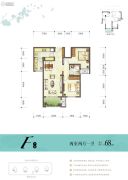 新江与城悠澜2室2厅1卫68平方米户型图