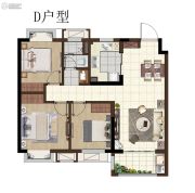 银城孔雀城・天荟3室2厅1卫89平方米户型图