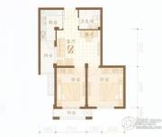 南海翡翠城2室2厅1卫60平方米户型图