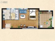 郁金香国际公寓1室1厅1卫33平方米户型图