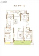 五建新街坊4室2厅2卫142平方米户型图